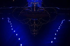 reflections in a pond at Butchart Gardens during Christmas Lights